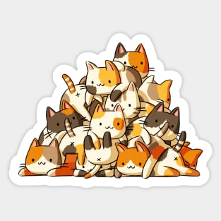 Kitty Pile Sticker